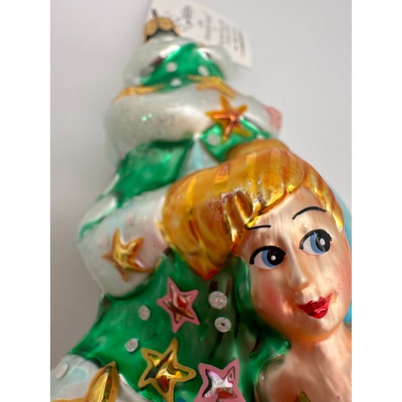 1996 CHRISTOPHER RADKO DISNEY GALLERY TINKER BELL 6.5" ORNAMENT CHRISTMAS TREE - Picture 11 of 16